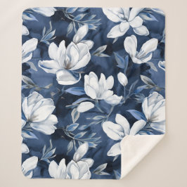 Weiße Magnolienmuster im Hintergrund, Sherpadecke
