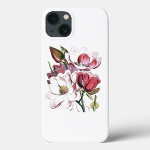 Weiße Magnolische Blume Vintag Alte Illustration Case-Mate iPhone Hülle