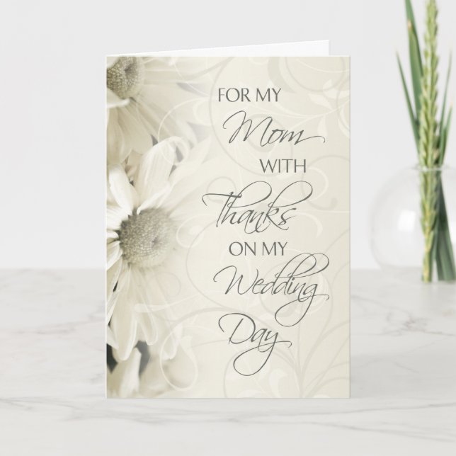 Weiße Mama Hochzeit Dankeschön Karte (Vorderseite)