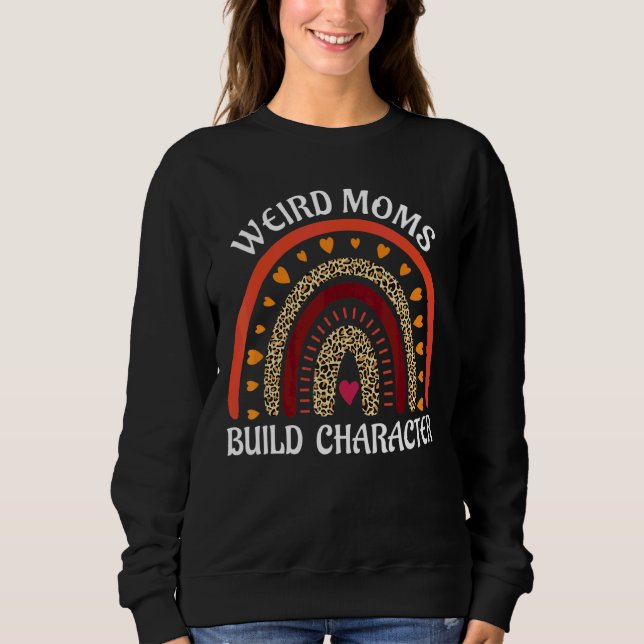 Weiße Mamas erstellen Leopard-Regenbogenmütter Sweatshirt (Vorderseite)