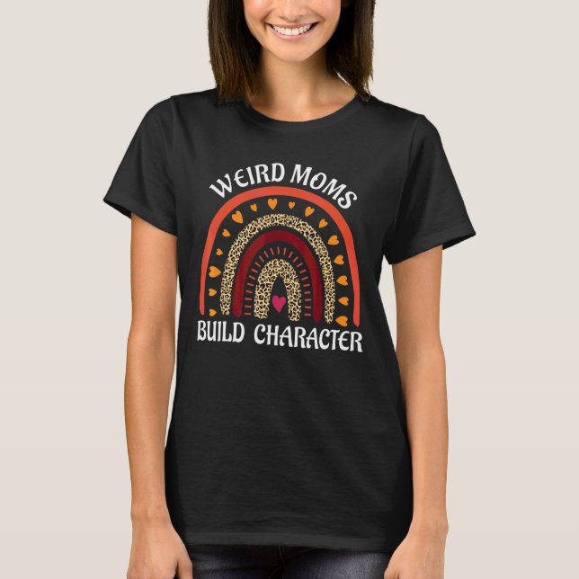 Weiße Mamas erstellen Leopard-Regenbogenmütter T-Shirt (Vorderseite)