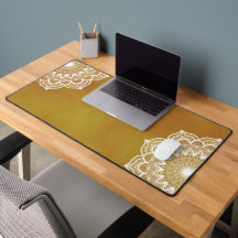 Weiße Mandala auf goldenem Hintergrund