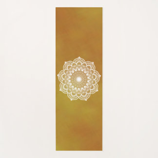 Weiße Mandala auf goldenem Hintergrund Yogamatte