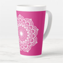 Weiße Mandala auf rosa Hintergrund