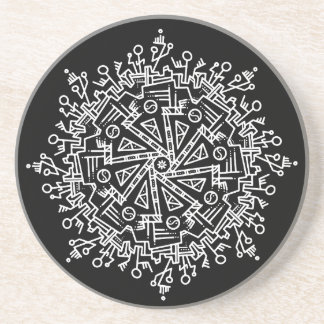 Weiße Mandala Getränkeuntersetzer