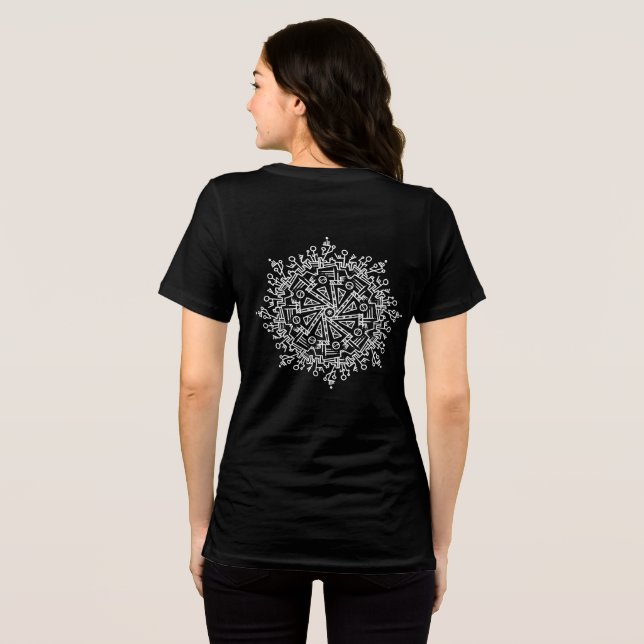 Weiße Mandala Tri-Blend Shirt (Rückseite voll)