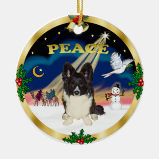 Weiße Männer - Bi Black Welsh Corgi Keramik Ornament