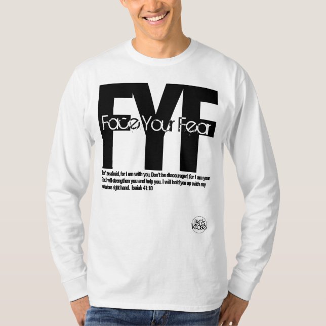 Weiße Männer "Gesicht deine Ängste" T-Shirt (Vorderseite)