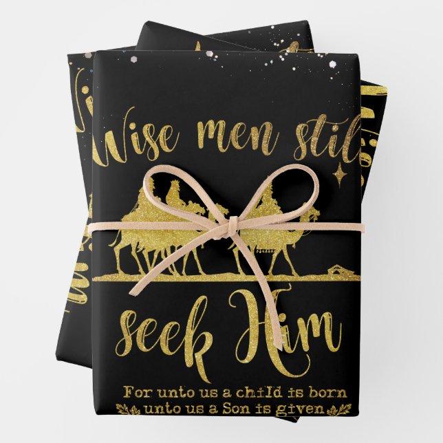 Weiße Männer suchen ihm immer noch Weihnachten Geschenkpapier Set (Beispiel)