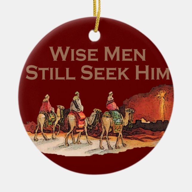 Weiße Männer suchen noch immer Ihm Weihnachtsschmu Keramikornament (Vorne)