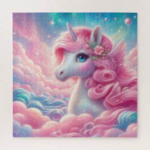 Weiße Märchen, pink und blau, Einhorn