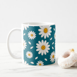 Weiße Margerite - Naturmuster Kaffeetasse