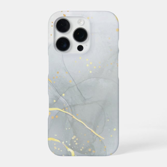 Weiße Marmor-Chic-Glitter iPhone 16 Pro Hülle (Rückseite)