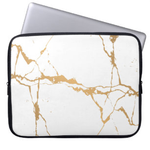 Weiße Marmor-Eleganz Laptopschutzhülle