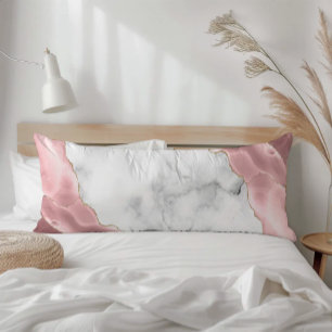 Weiße Marmor vergoldete Blush Pink Achat Seitenschläferkissen