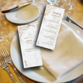 Weiße Marmorflorale Spitze islamische muslimische  Menükarte