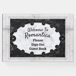 Weiße Marmorrahmen schwarze Herden Gästebuch