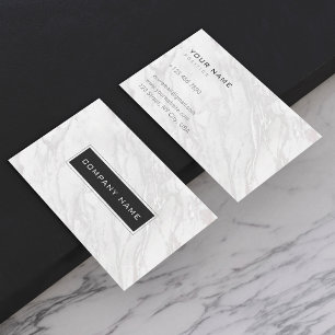 Weiße Marmortextur Elegante Typografie Custom Visitenkarte