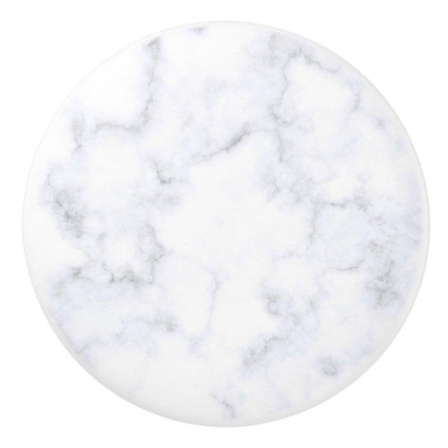 weiße Marmortextur Keramikknauf (Vorderseite)