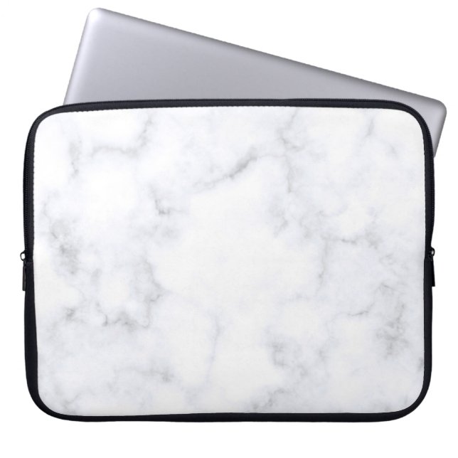 weiße Marmortextur Laptopschutzhülle (Vorderseite)