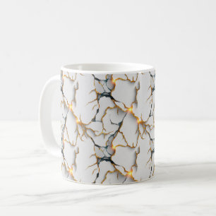 Weiße Marmortextur mit leuchtenden goldenen Adern Kaffeetasse