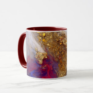 Weiße Marmorwirbel mit flüssigem Gold Tasse