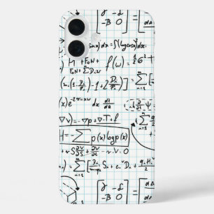 Weiße Mathe-Formeln Wissenschaftshandy iPhone 16 Plus Hülle