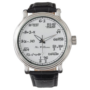 Weiße Mathematik-Gleichungen - benutzerdefinierte  Armbanduhr
