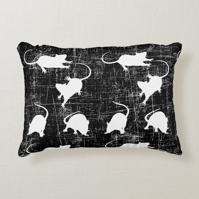 weiße Mäuse Dekokissen (Vorderseite)