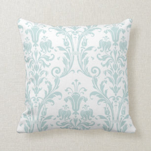 Weiße Meeresschmiede Damask Wirbel Kissen