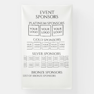 Weiße Mehrfach-Logo-Veranstaltungssponsor-Schilder Banner
