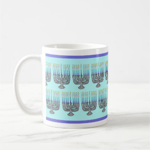 Weiße Menorah Kaffeetasse