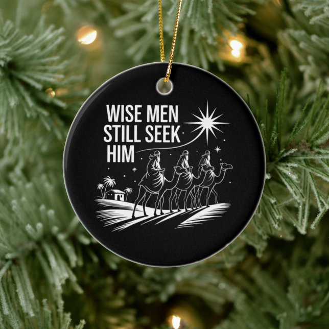 Weiße Menschen noch immer suchen ihn Christlich We Keramik Ornament (Baum)