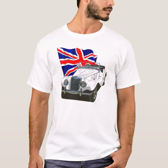Weiße MG TF T-Shirt (Vorderseite)