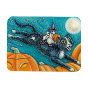 WEISSE MICK & SCHWARZE KATZE AUF HALLOWEEN SCAVENG MAGNET