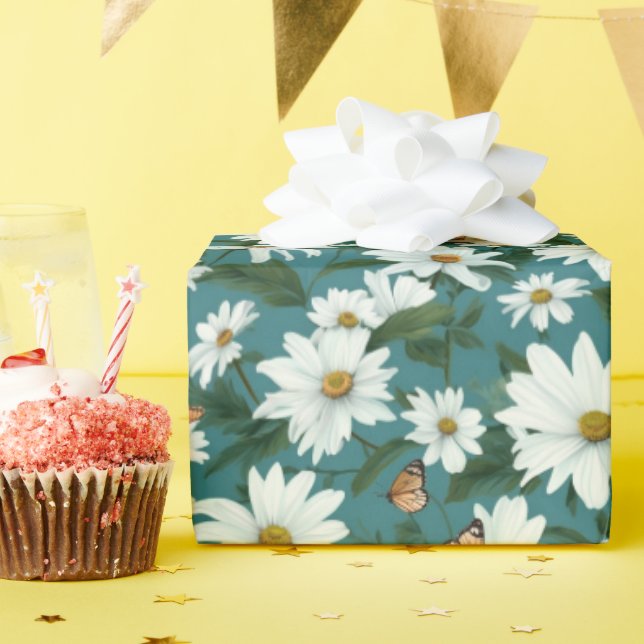 Weiße Milch und Schmetterlinge Geschenkpapier (Geburtstagsparty)