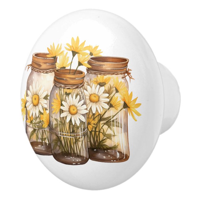 Weiße Milchprodukte in Mason Jars Keramikknauf (Rechts)