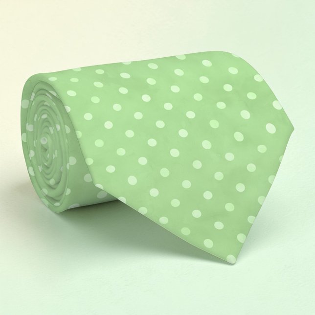Weiße Mini-Polka-Punkte auf grüner Krawatte (Von Creator hochgeladen)