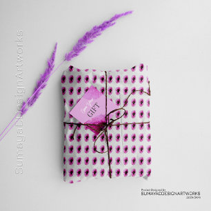 Weiße minimale rosa Blumenverpackungspapier Geschenkpapier
