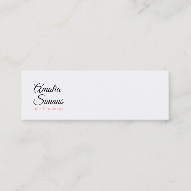 Weiße Minimalistische Geschäfts-Karten Mini Visitenkarte (Vorderseite)