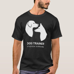 Weiße Minimalistische Hundekopf-Silhouetten - Hund T-Shirt