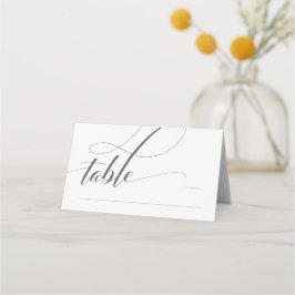 Weiße Minimalistische Kalligraphie Faltenbildung P Platzkarte