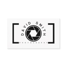 Weiße minimalistische Kamera Fotograf Geschäftskar