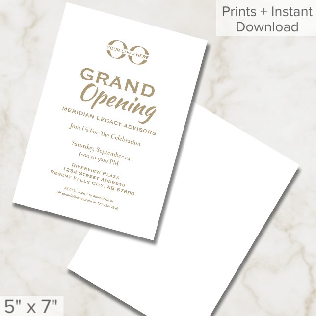 Weiße Minimalistische moderne Grand Opening-Einlad Einladung (Von Creator hochgeladen)