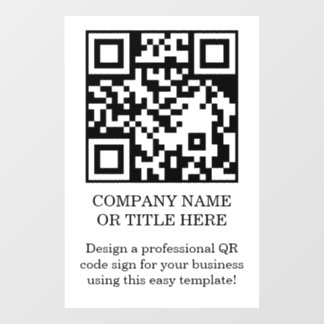 Weiße minimalistische saubere QR-Code-Fensterfolie Fensteraufkleber