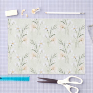 Weiße Minz-Creme-Hibiskus-Blumen-Brautparty Seidenpapier