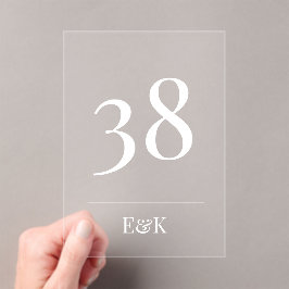 Weiße, moderne Akrylbogen-Tischnummern Acryleinladungen