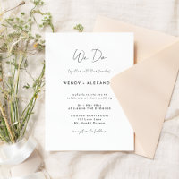 Weiße, moderne Schrift, die wir Hochzeit machen