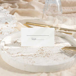Weiße, moderne Schriftzeichen eingeklappt Platzkarte