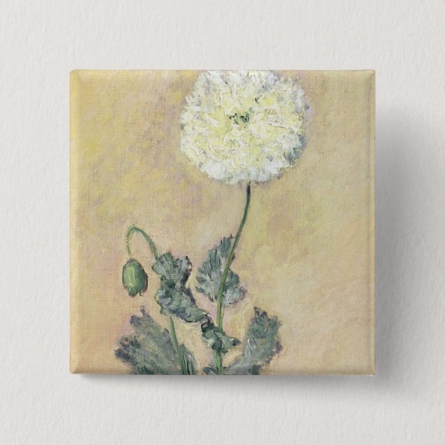 Weiße Mohnblume Claude Monets |, 1883 Button (Vorderseite)